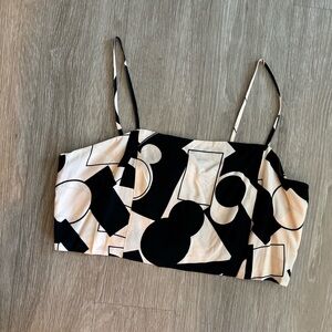 Geometric Black and White Women's Top